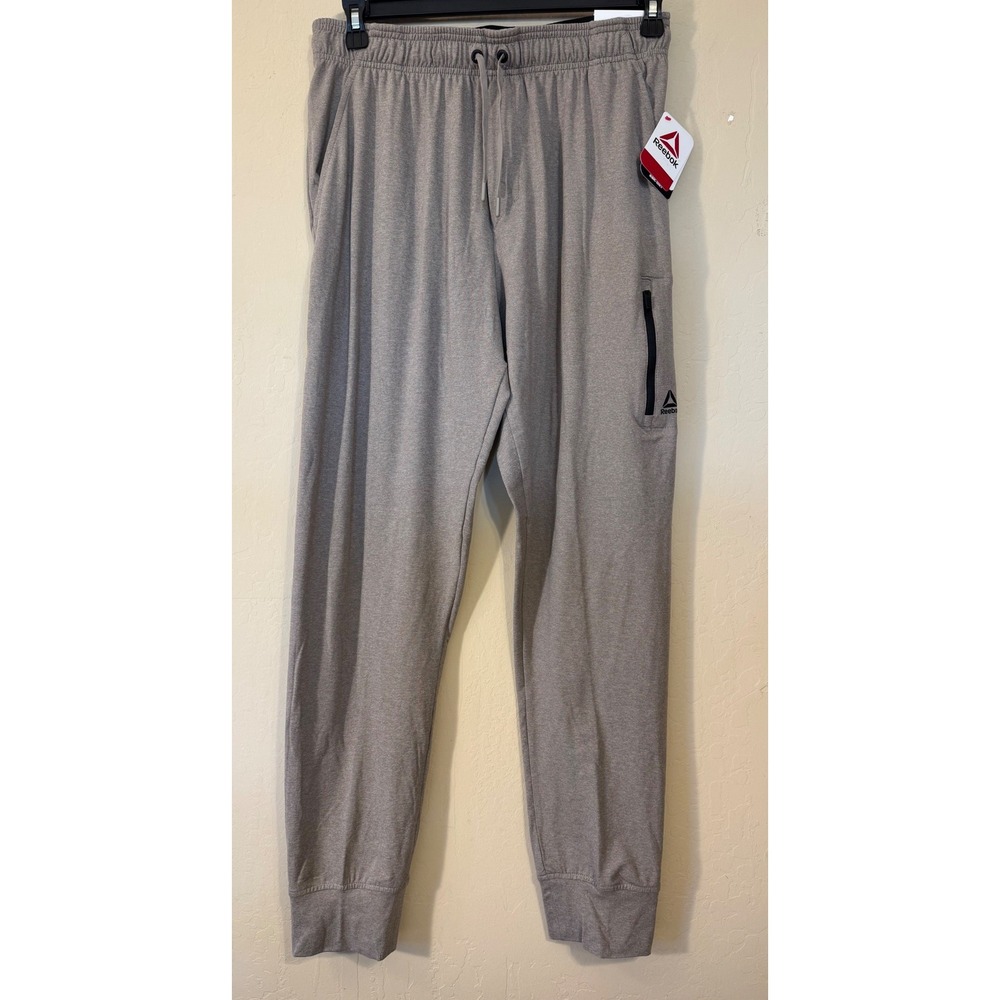 Reebok Joggers Men M Legacy Slim Driftwood Heather RBK-DRY Pants NEW‎